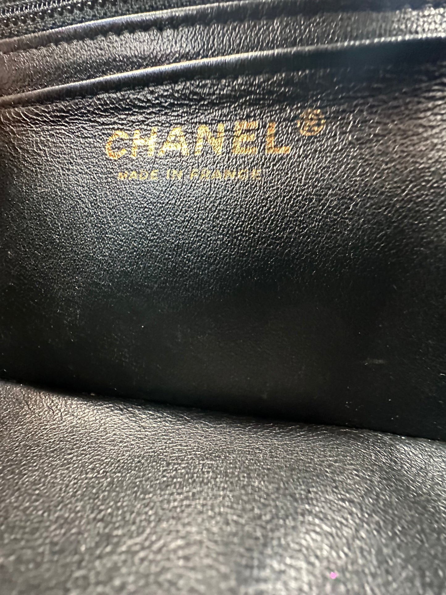 Chanel Chevron Single Flap Mini Black Leather Shoulder Bag