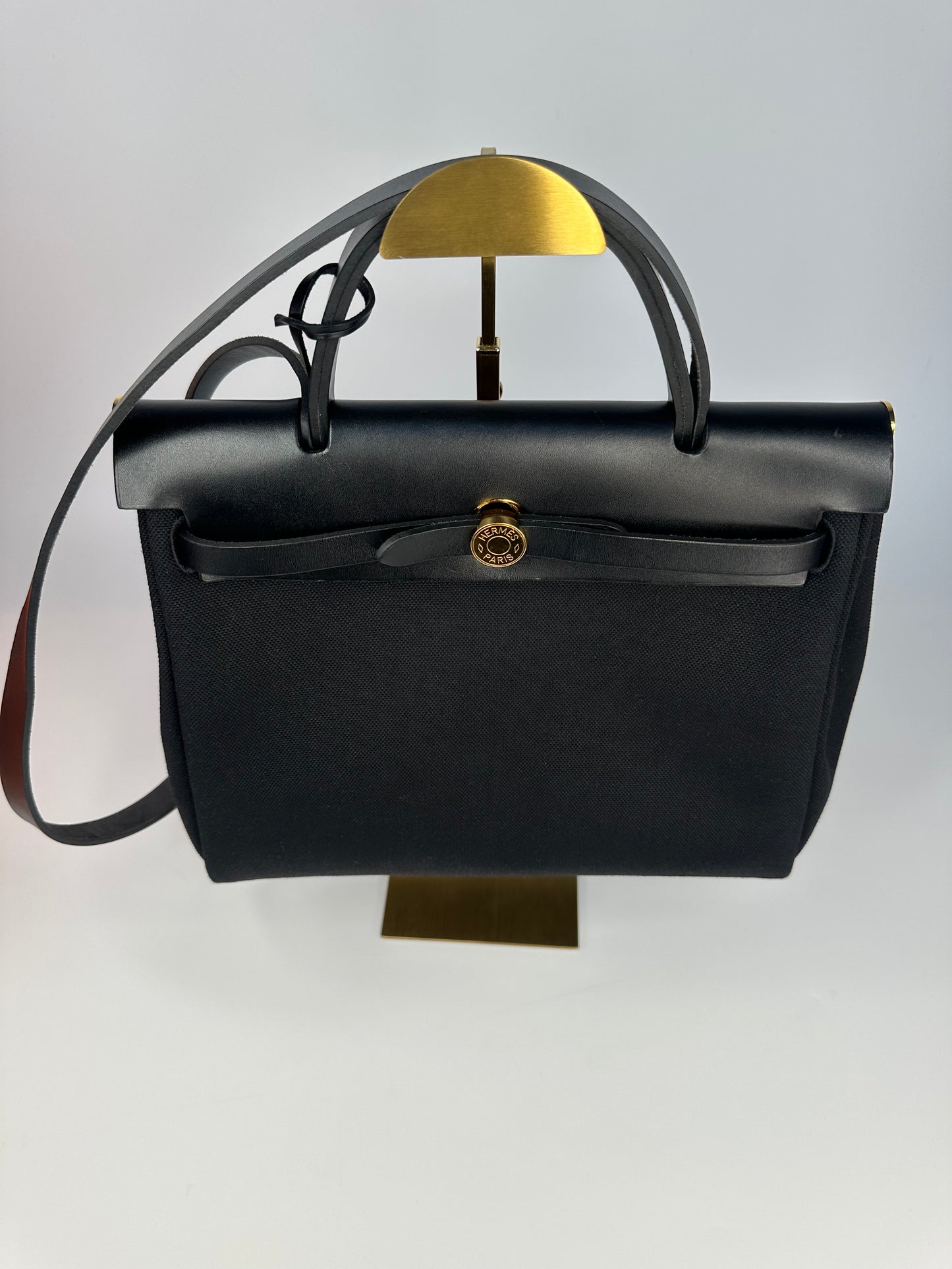 Hermès Herbag 31 Black / Noir with Gold Hardware (Full Set)
