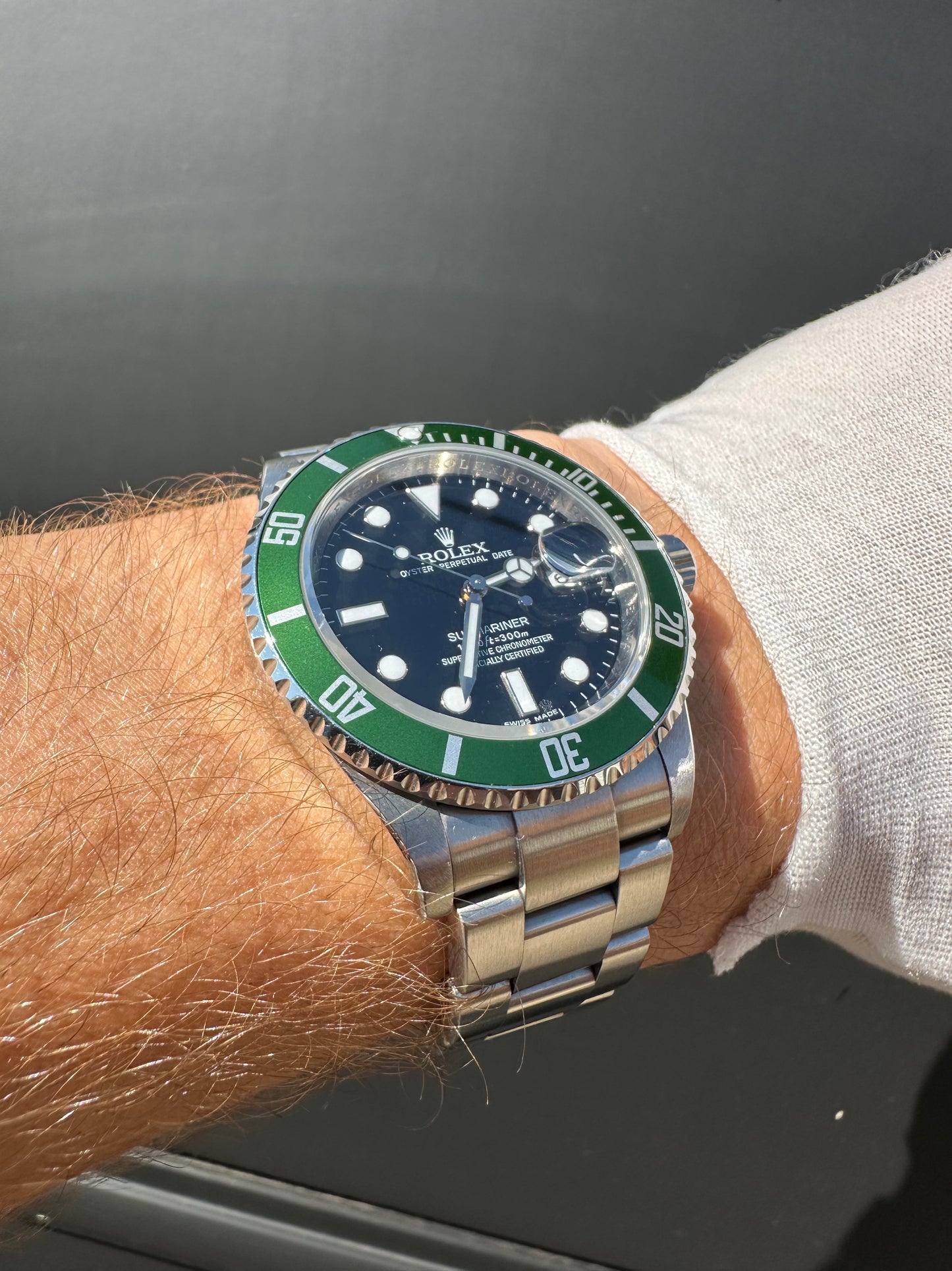 Rolex Submariner Date 16610LV Kermit 2008 Unpolished Full Set Box & Papers