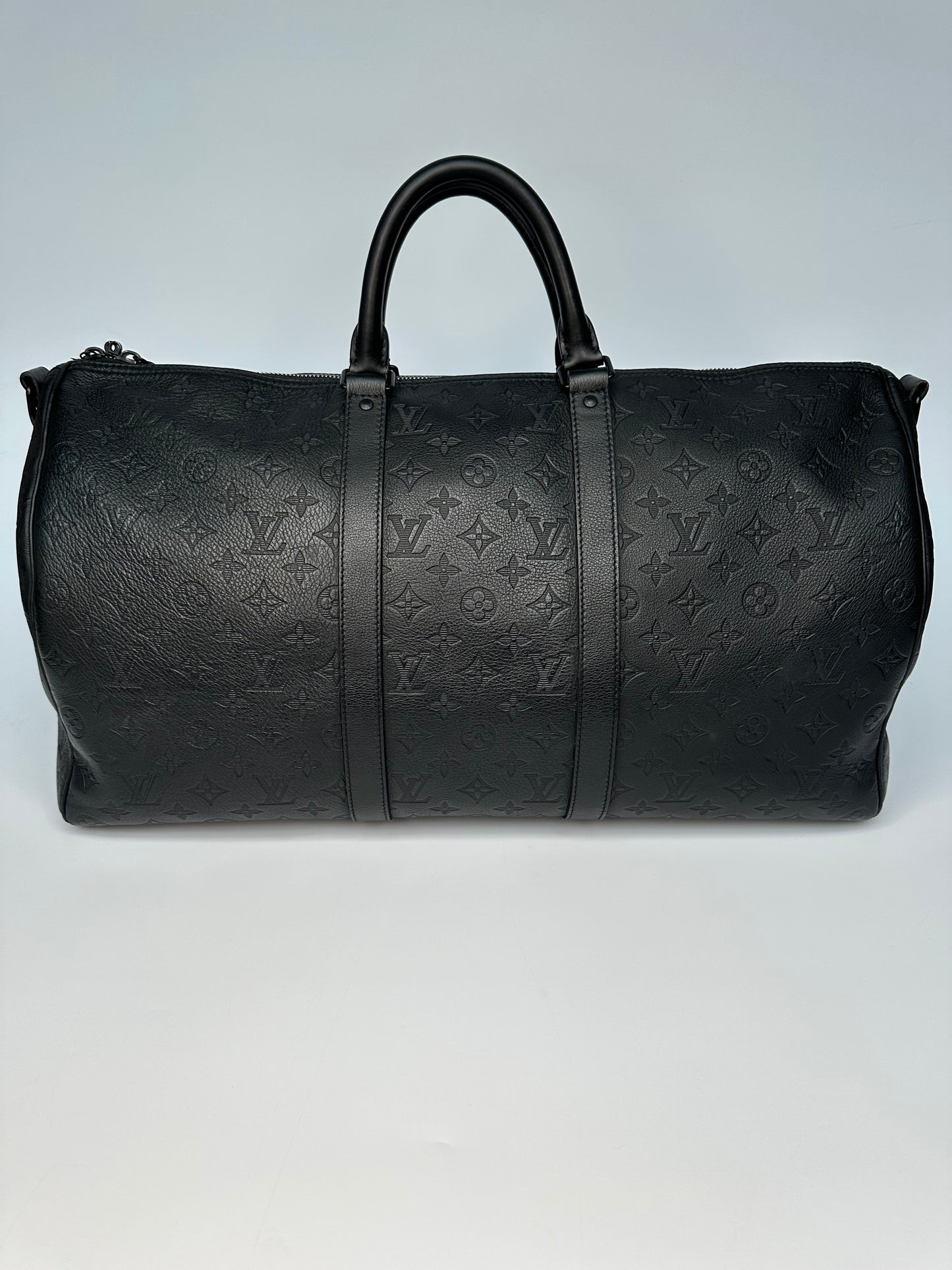 Louis Vuitton Keepall Bandoulière 50 Monogram Shadow Black Leather