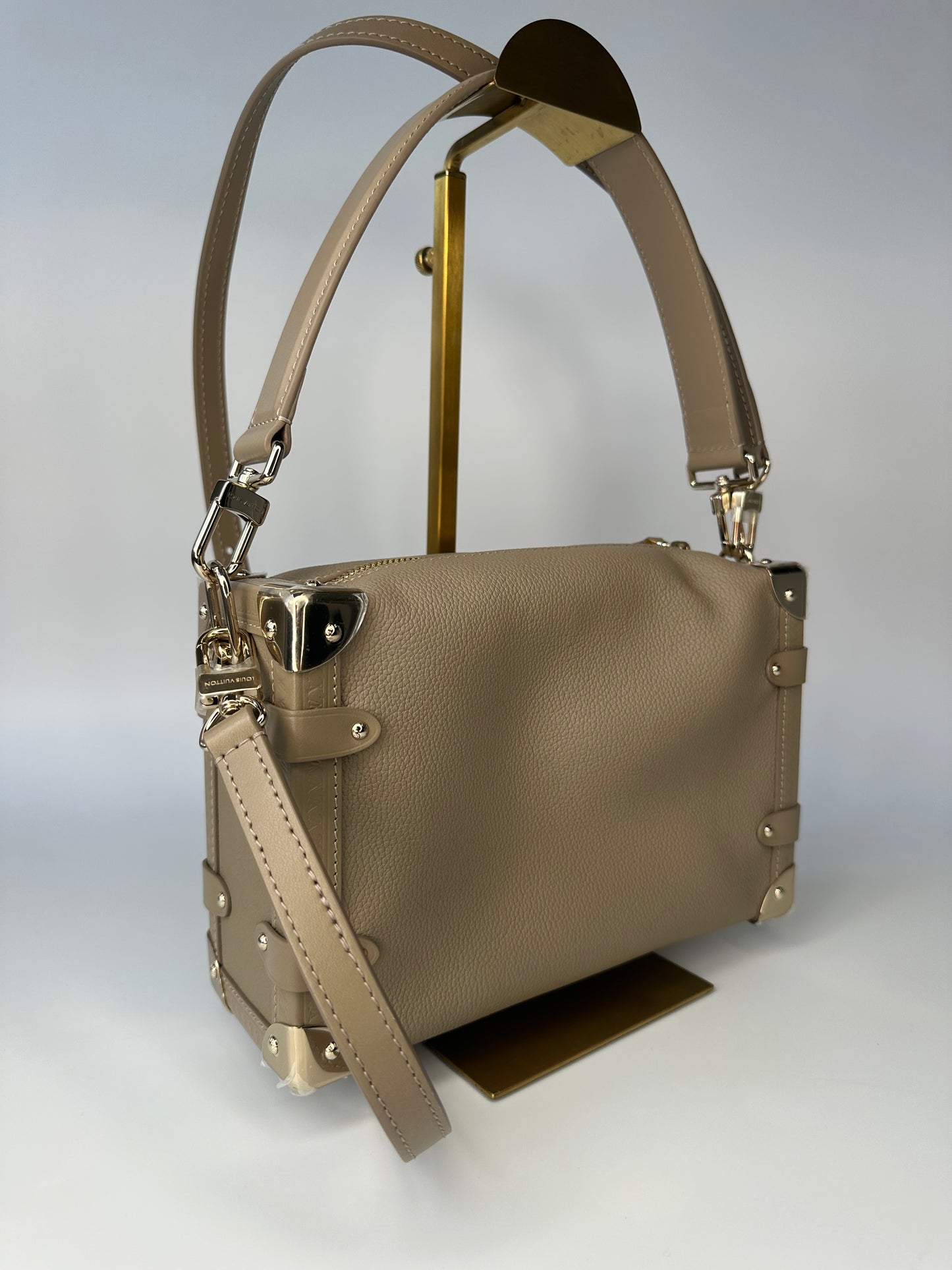 Louis Vuitton Side Trunk MM Grained Calf Leather Smooth Cowhide Trim Brand New