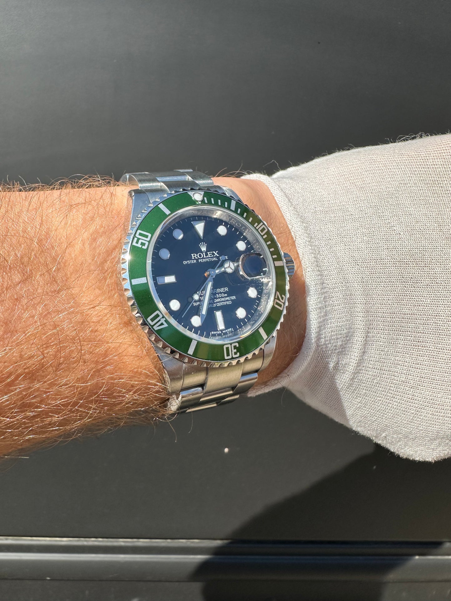 Rolex Submariner Date 16610LV Kermit 2008 Unpolished Full Set Box & Papers