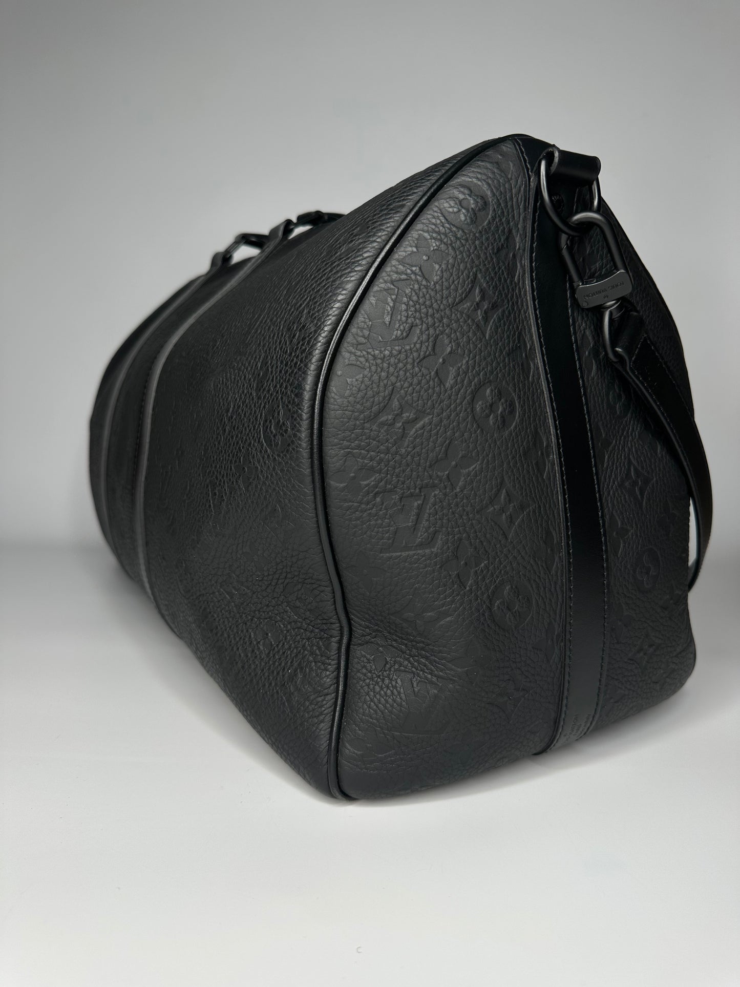 Louis Vuitton Keepall Bandoulière 50 Monogram Taurillon Black Leather Embossed