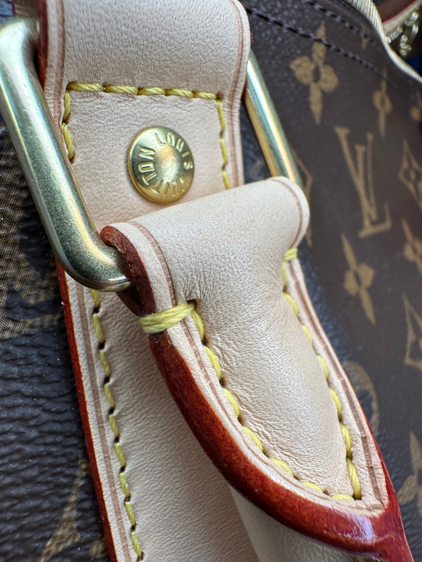 Louis Vuitton Keepall Bandoulière 55 Monogram Macassar Canvas Brown Beige