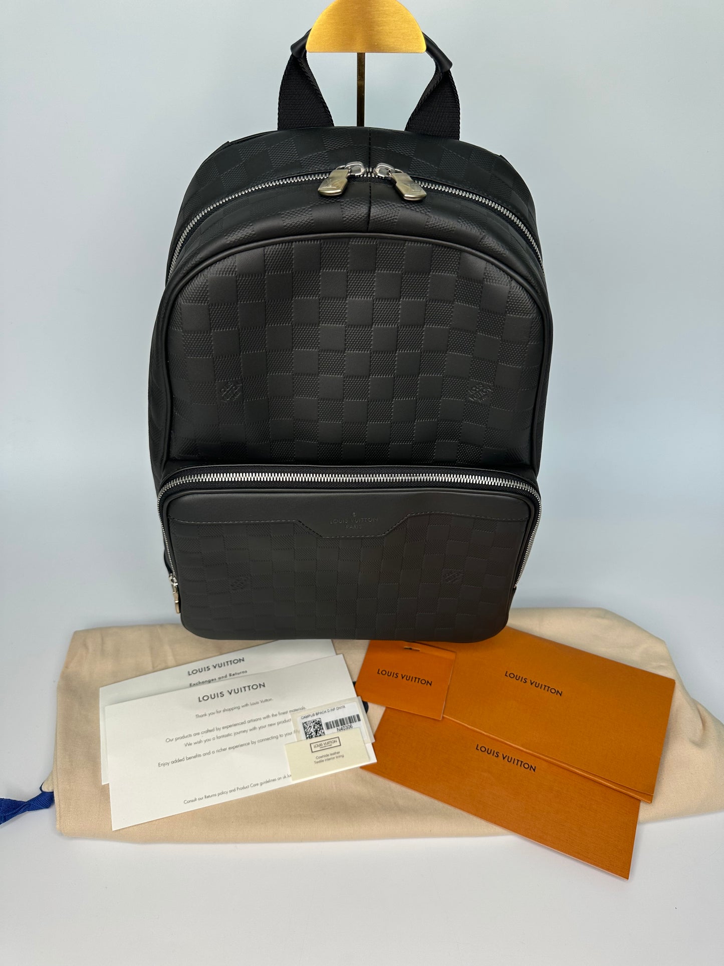 Louis Vuitton Campus Backpack Black Damier Leather