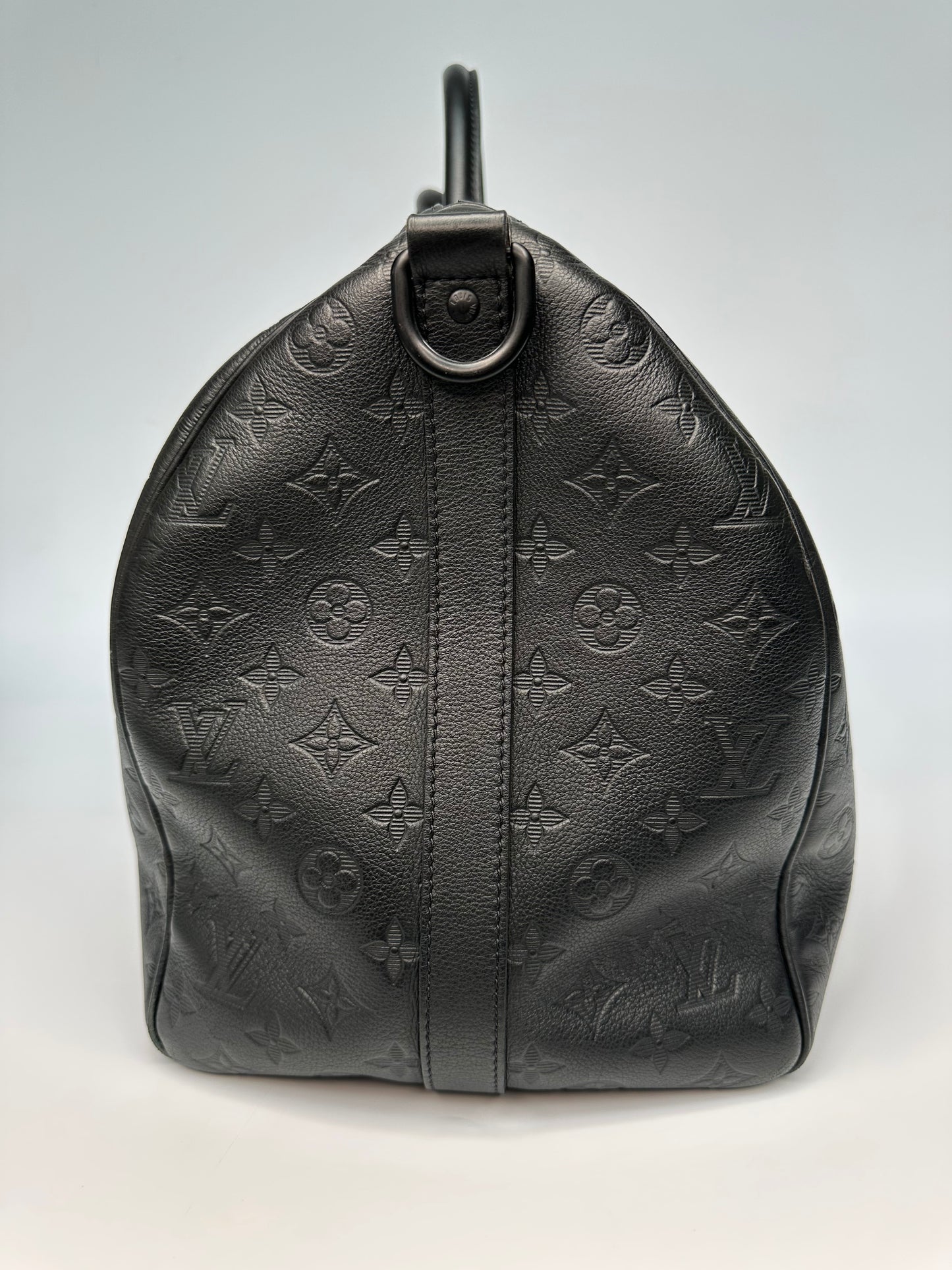 Louis Vuitton Keepall Bandoulière 50 Monogram Shadow Black Leather