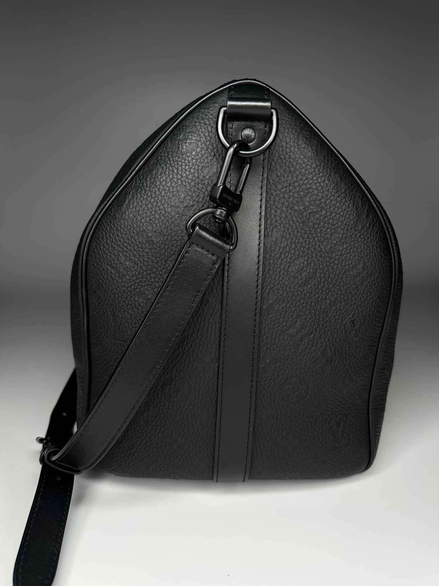 Louis Vuitton Keepall Bandoulière 50 Monogram Taurillon Black Leather Embossed