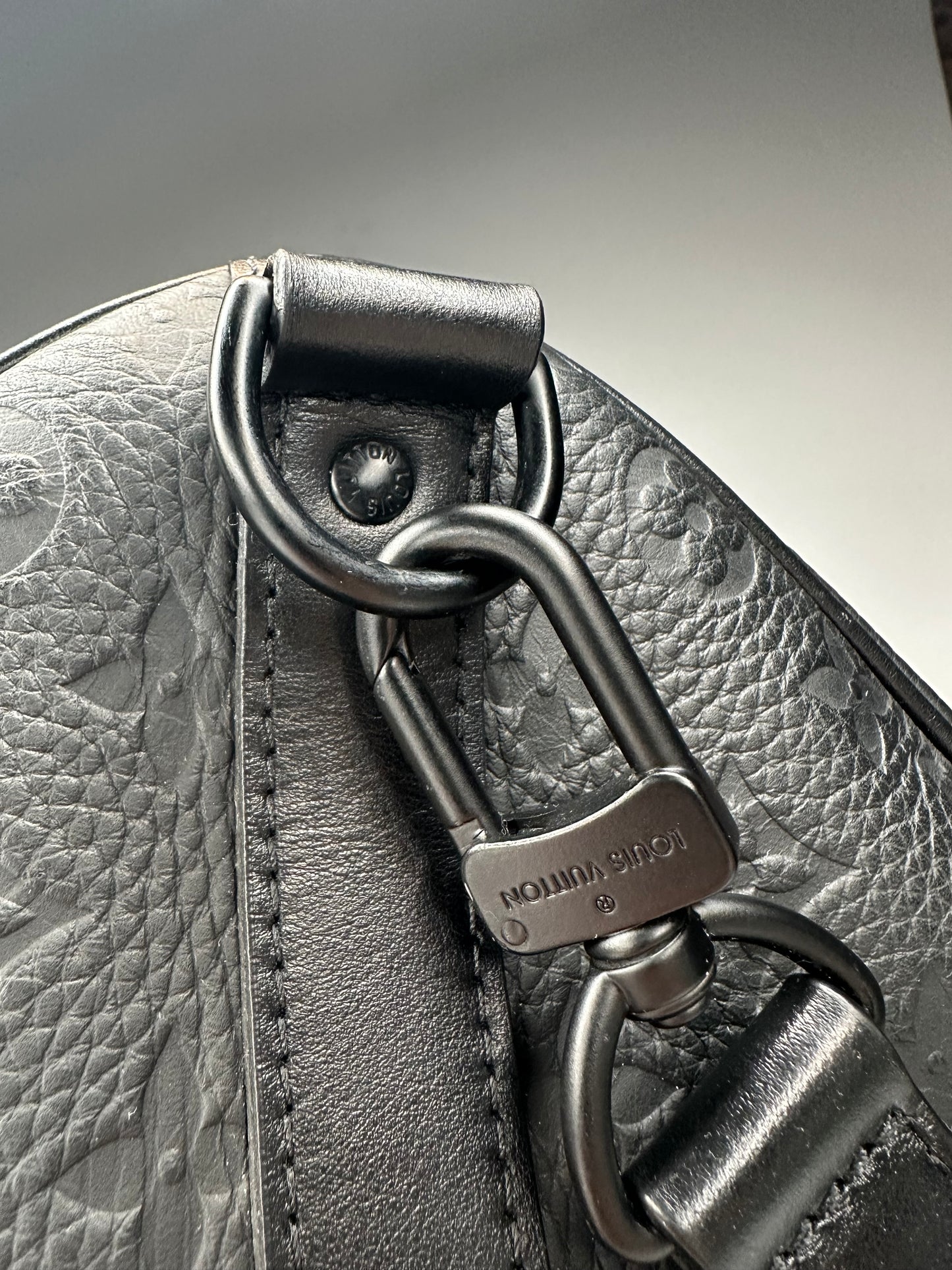 Louis Vuitton Keepall Bandoulière 50 Monogram Taurillon Black Leather Embossed