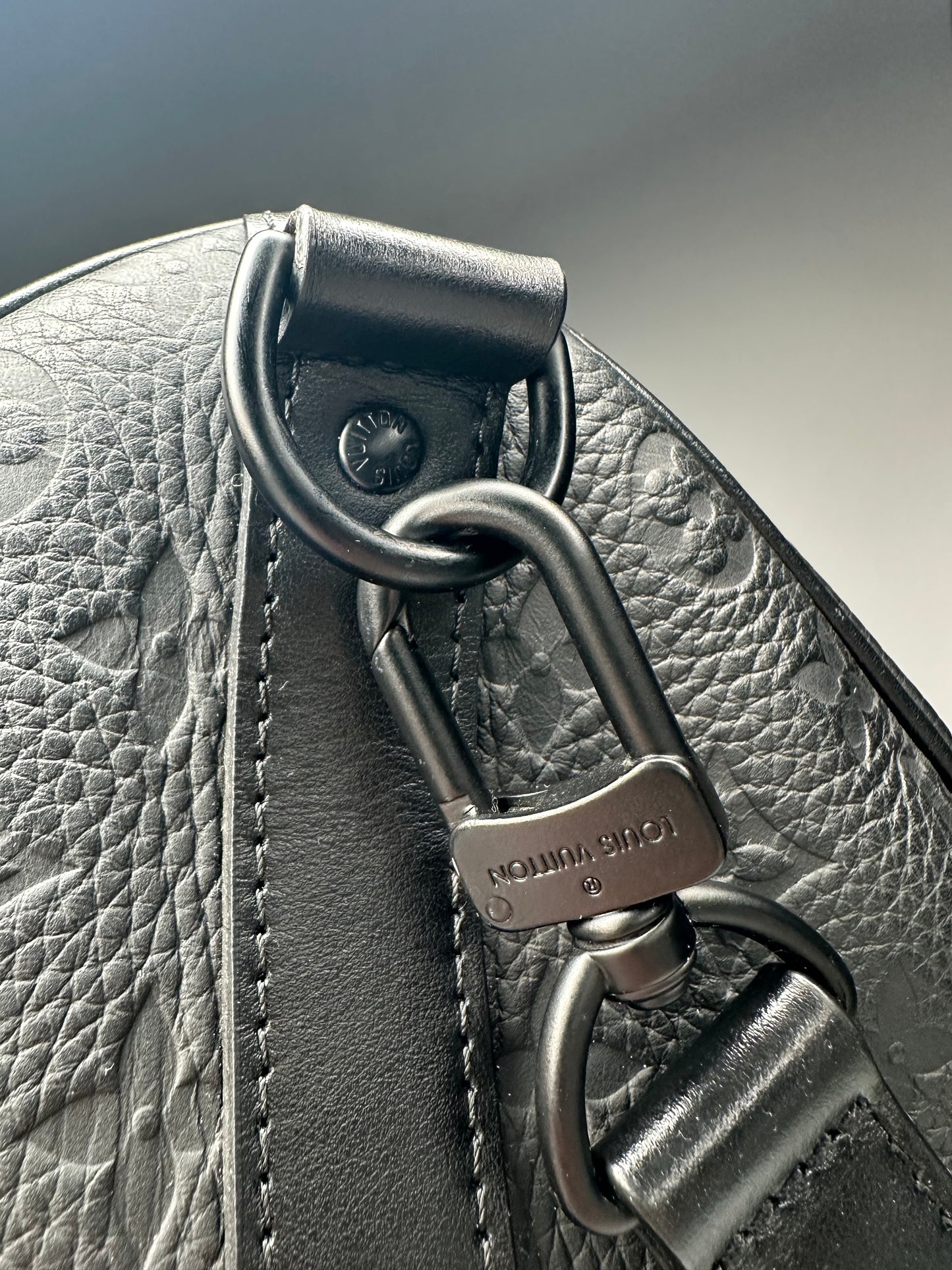 Louis Vuitton Keepall Bandoulière 50 Monogram Taurillon Black Leather Embossed