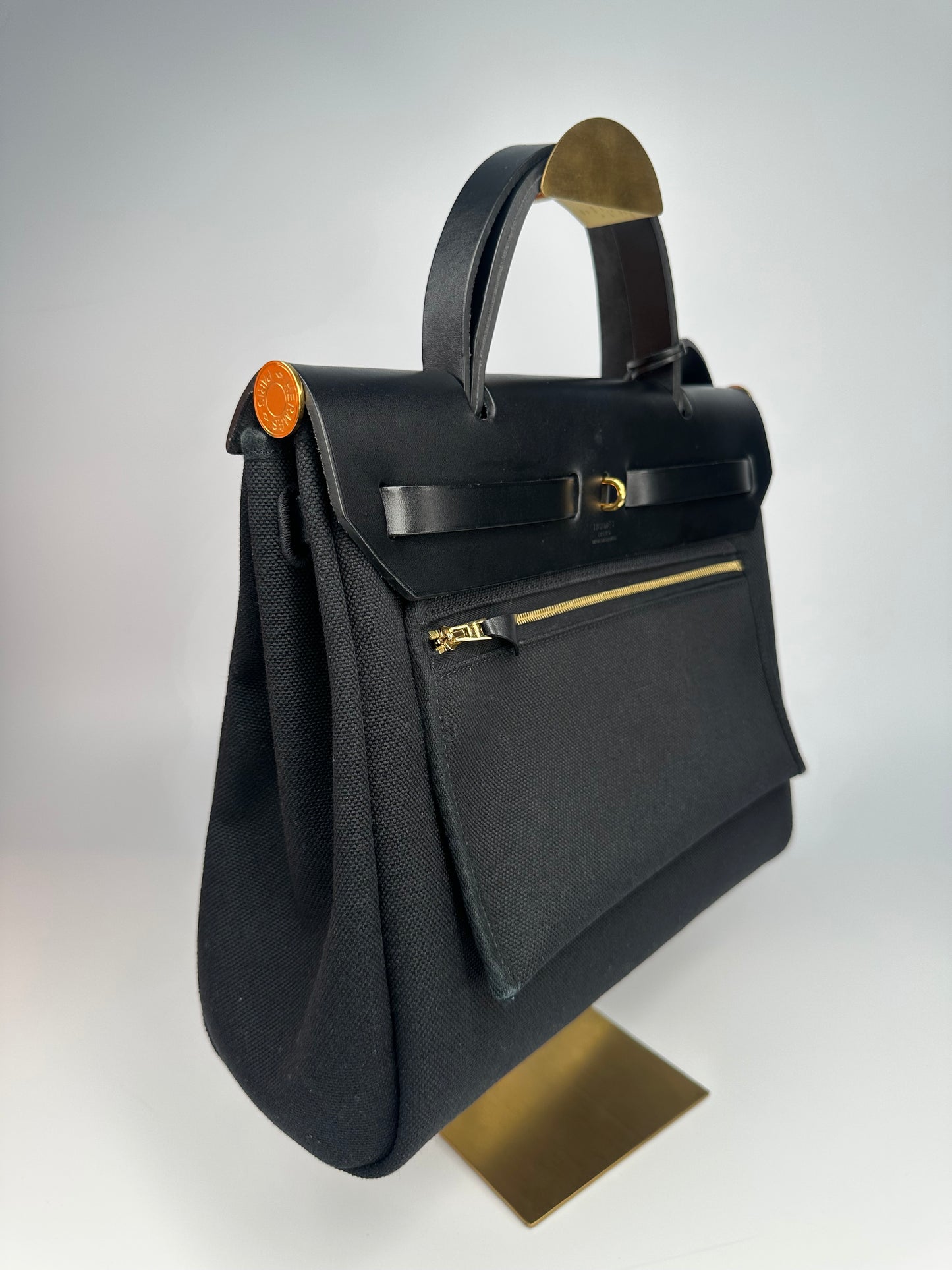 Hermès Herbag 31 Black / Noir with Gold Hardware (Full Set)