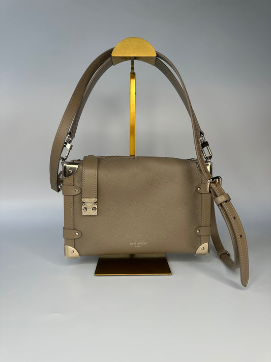 Louis Vuitton Side Trunk MM Grained Calf Leather Smooth Cowhide Trim Brand New