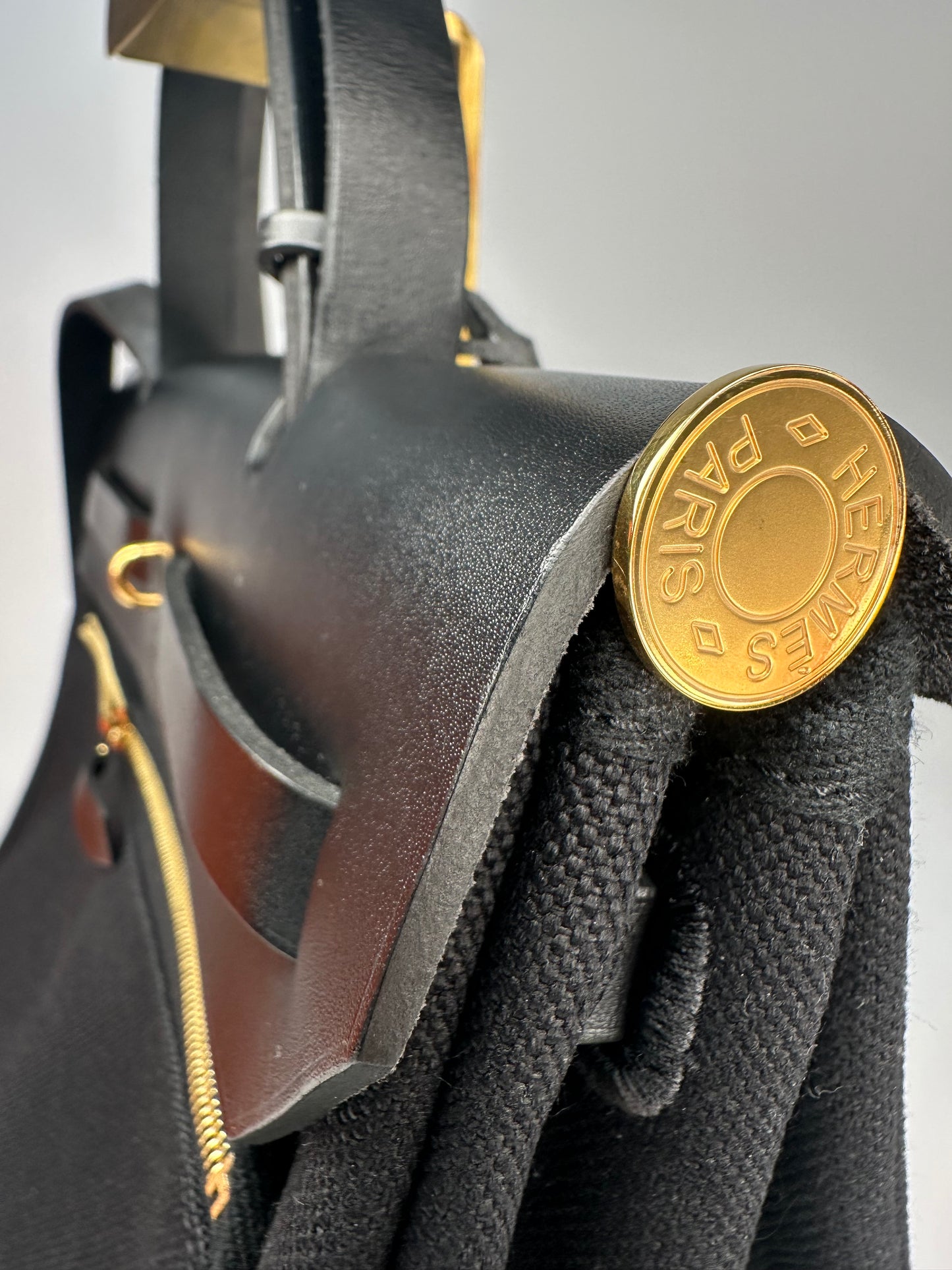 Hermès Herbag 31 Black / Noir with Gold Hardware (Full Set)