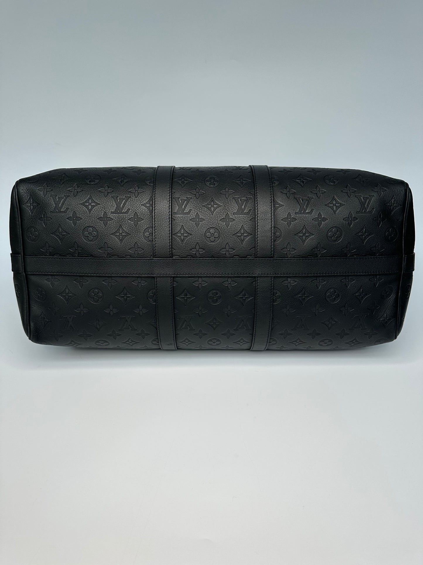 Louis Vuitton Keepall Bandoulière 50 Monogram Shadow Black Leather