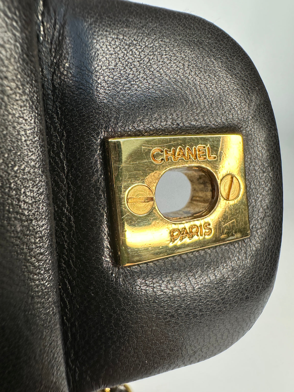 Chanel Black (Chocolate Brown Patina) Lambskin Small Classic Double Flap Bag