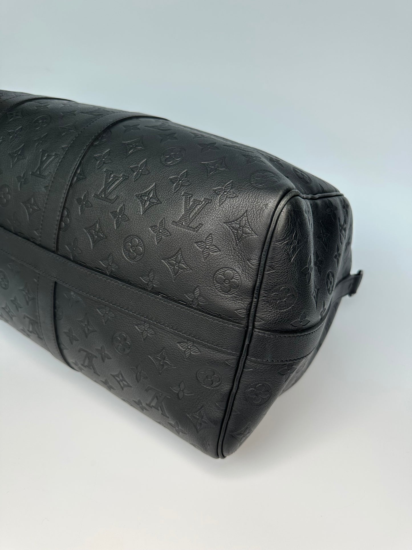 Louis Vuitton Keepall Bandoulière 50 Monogram Shadow Black Leather