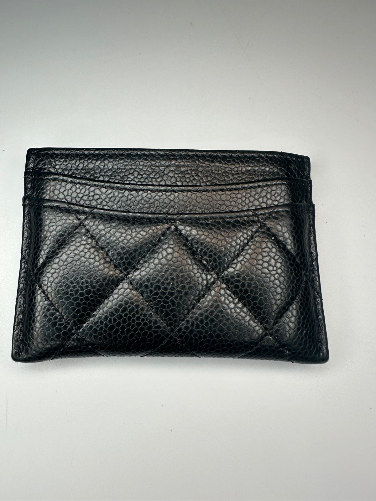 Chanel Classic Quilted Caviar Card Holder Black