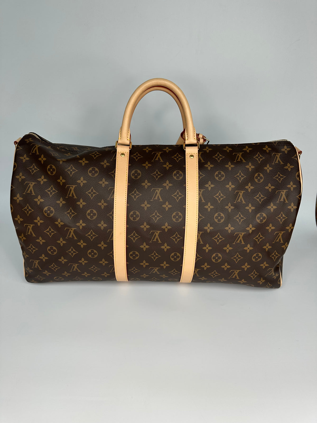 Louis Vuitton Keepall Bandoulière 55 Monogram Macassar Canvas Brown Beige