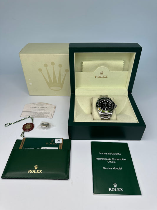 Rolex Submariner Date 16610V Kermit 50th Anniversary 2008 Full Set Unpolished
