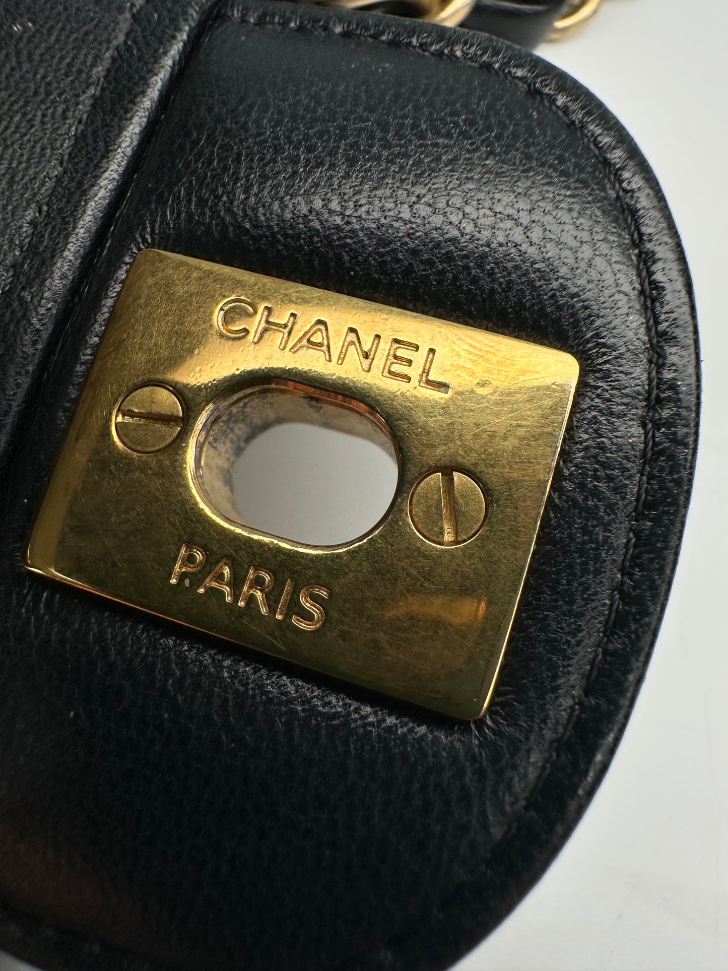 Chanel Chevron Single Flap Mini Black Leather Shoulder Bag