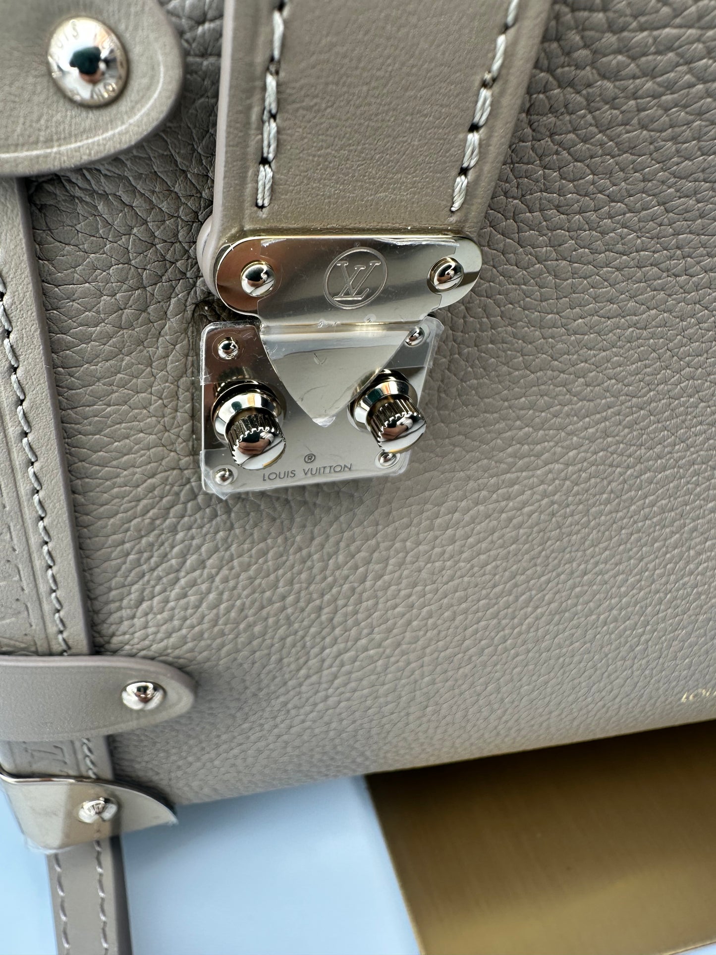 Louis Vuitton Side Trunk MM Grained Calf Leather Smooth Cowhide Trim Brand New