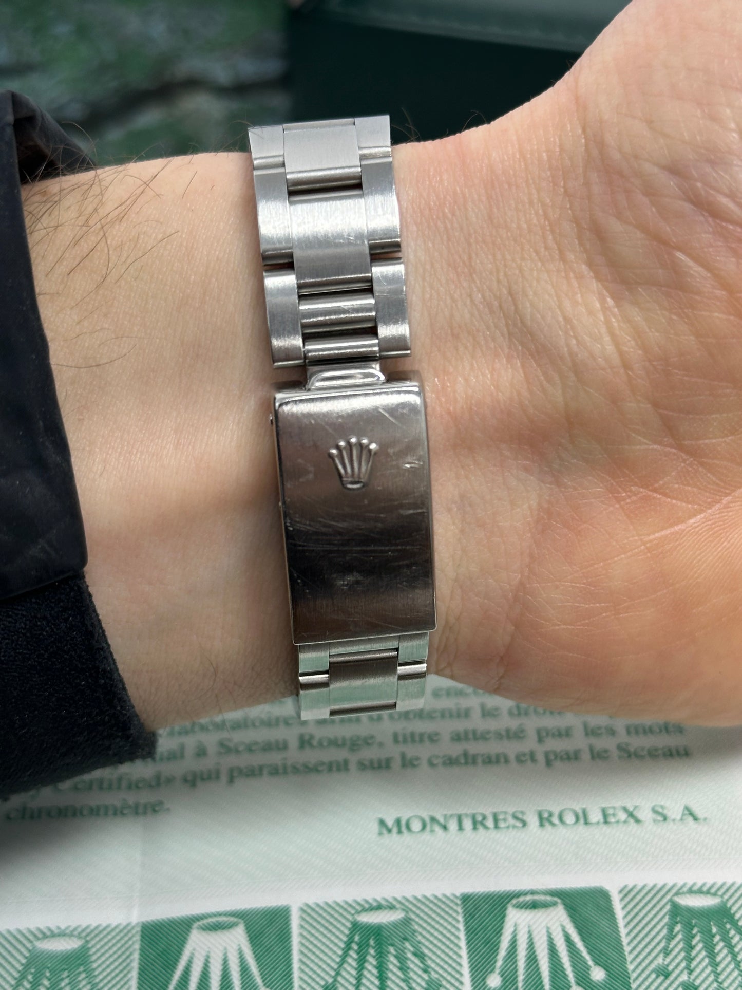Rolex Oyster Perpetual Date 1989 Full Set Box & Papers Unpolished & Original