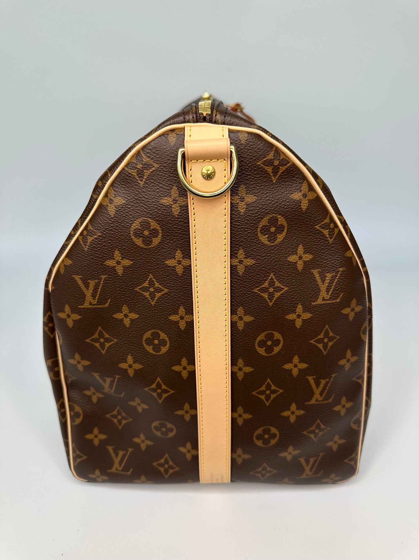 Louis Vuitton Keepall Bandoulière 55 Monogram Macassar Canvas Brown Beige