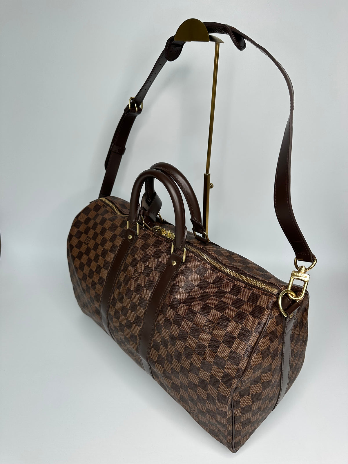 Louis Vuitton Keepall 45 Bandouliere Damier Ebene Shoulder Bag