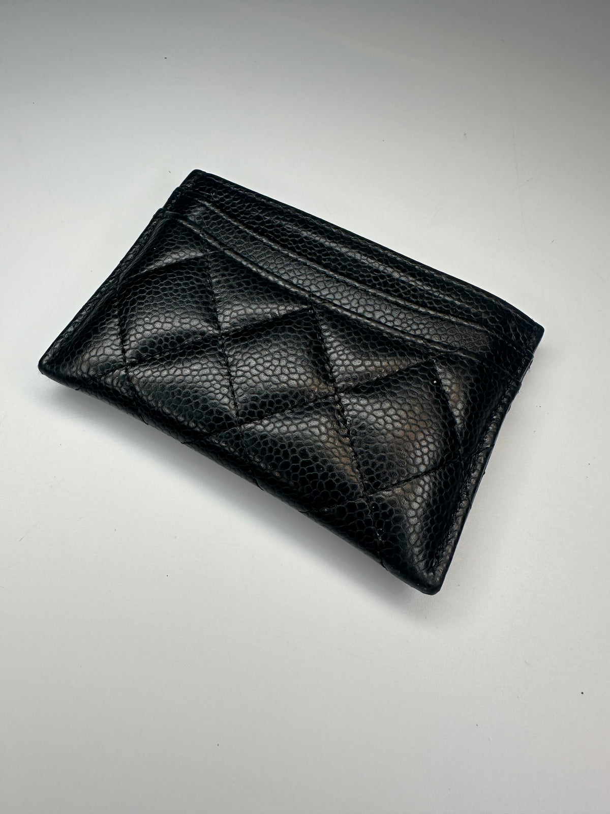 Chanel Classic Quilted Caviar Card Holder Black