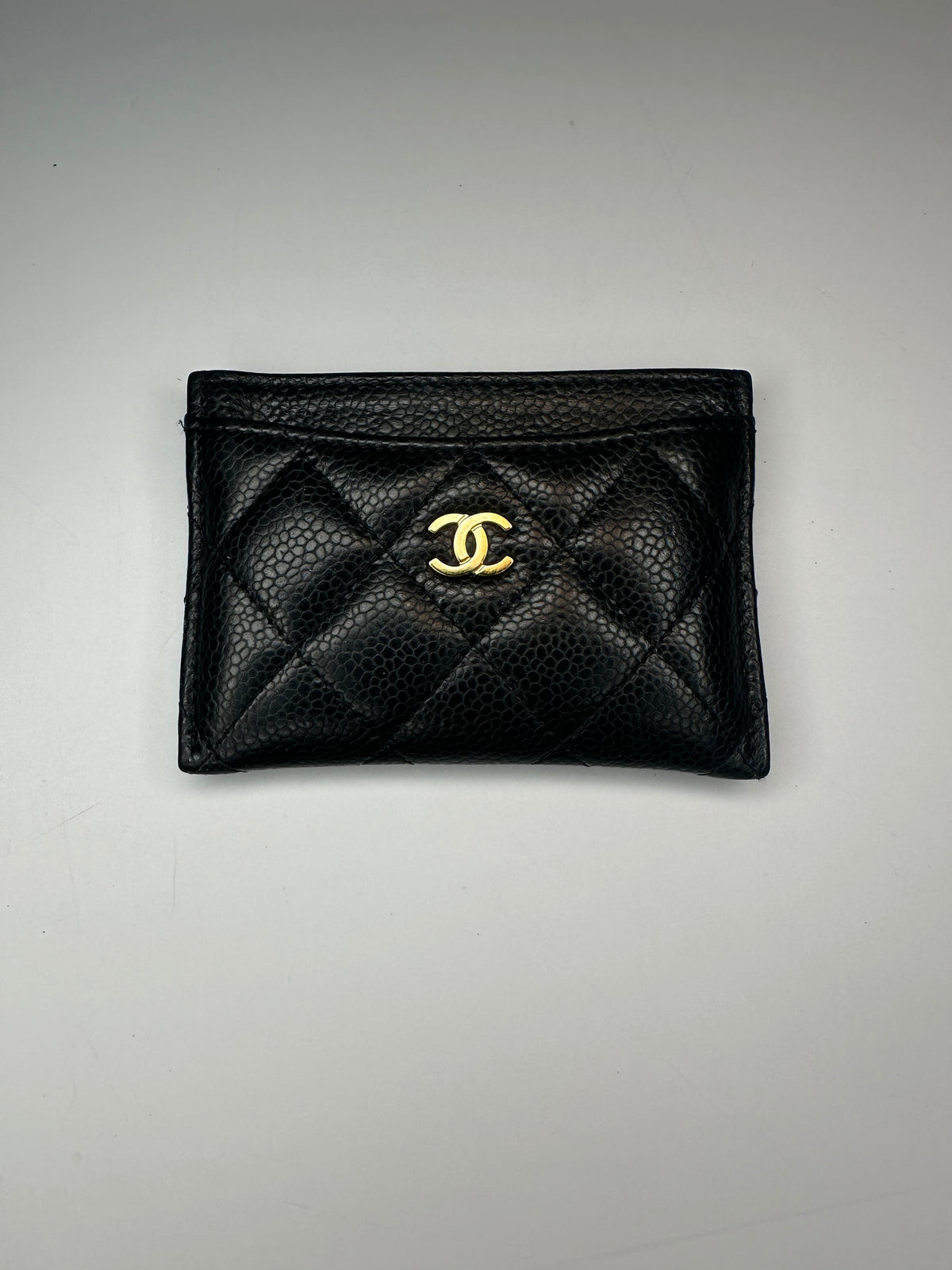 Chanel Classic Quilted Caviar Card Holder Black