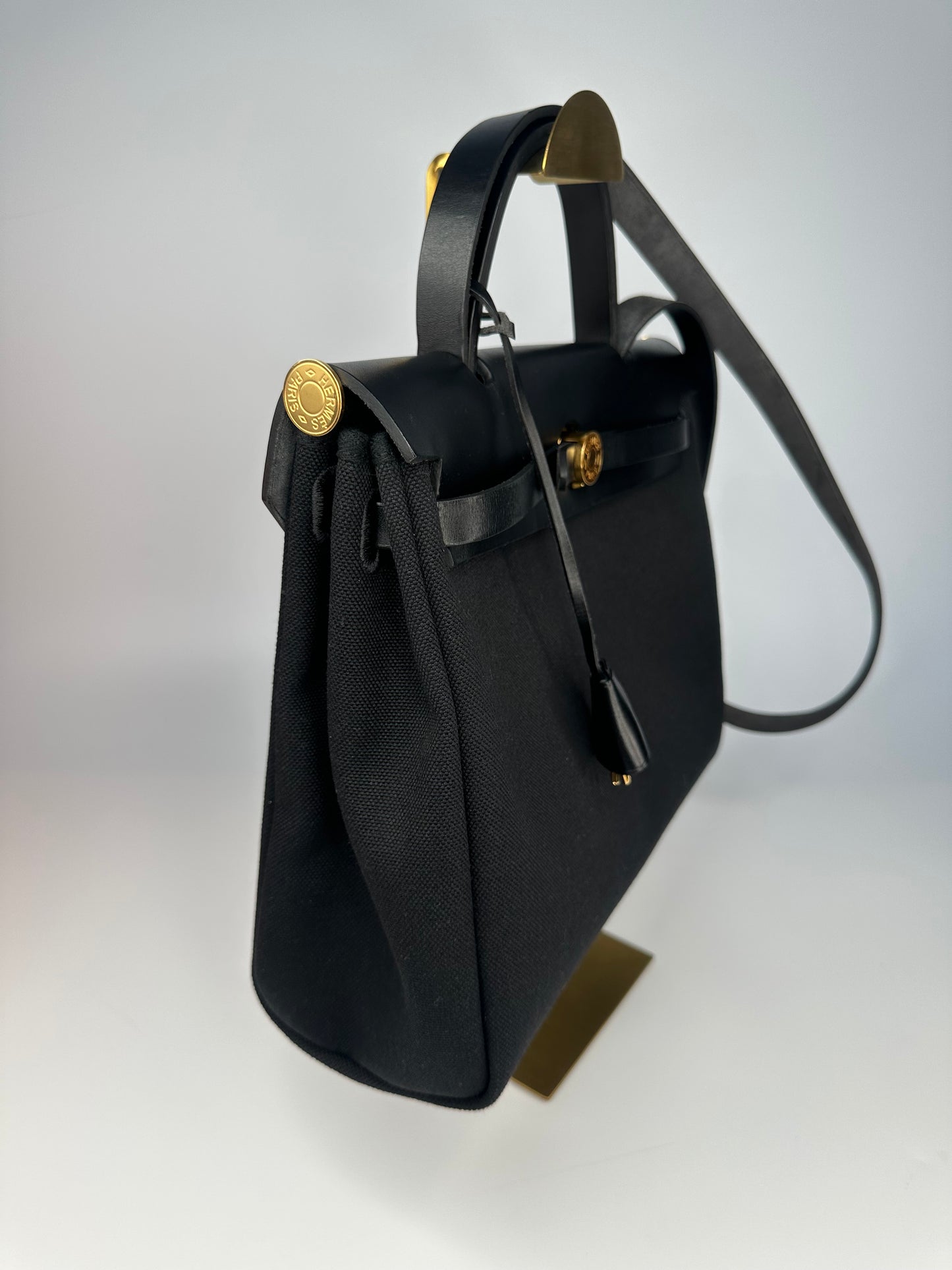 Hermès Herbag 31 Black / Noir with Gold Hardware (Full Set)