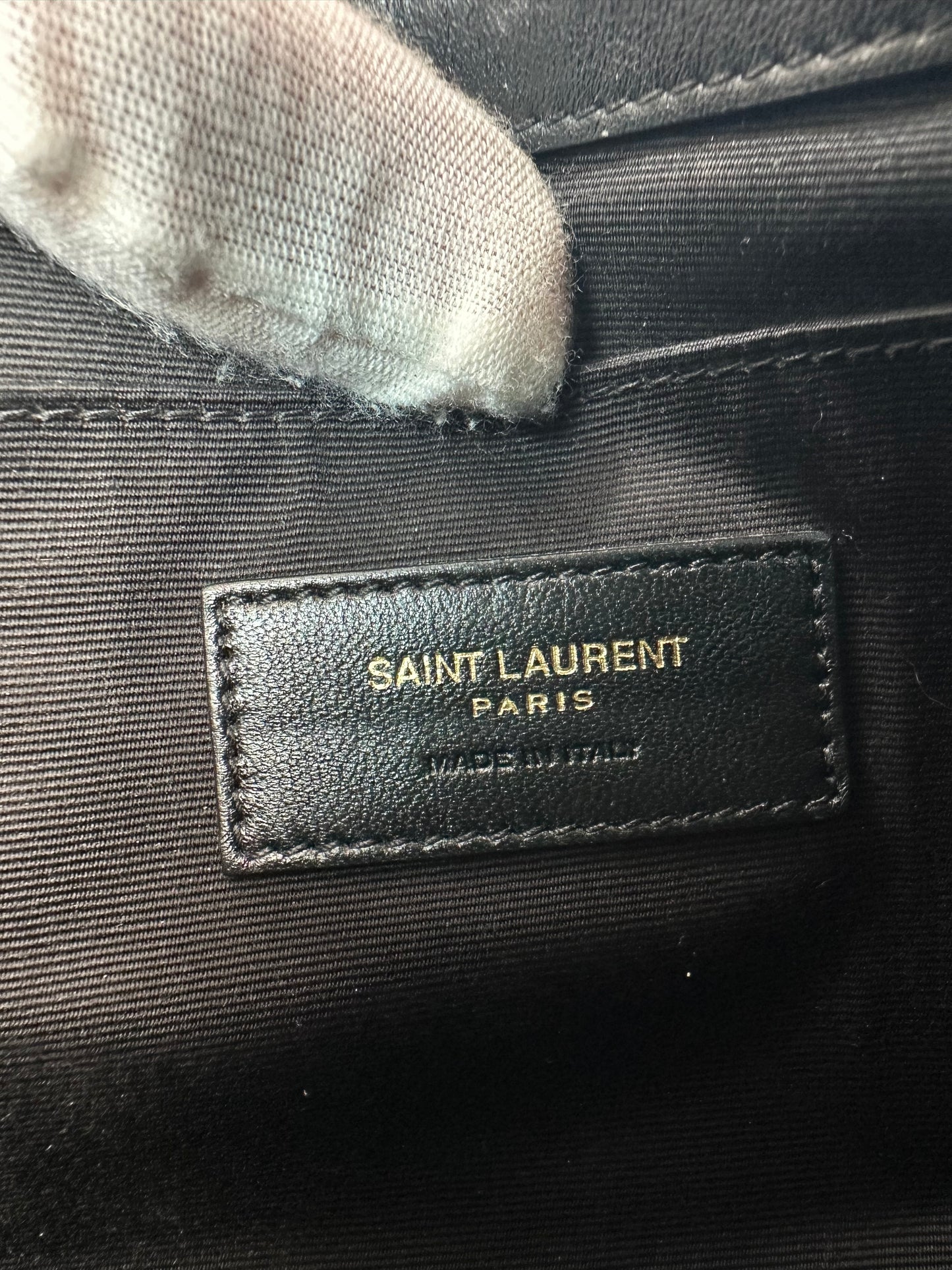 Saint Laurent Cassandre Matelassé Black Leather Pouch