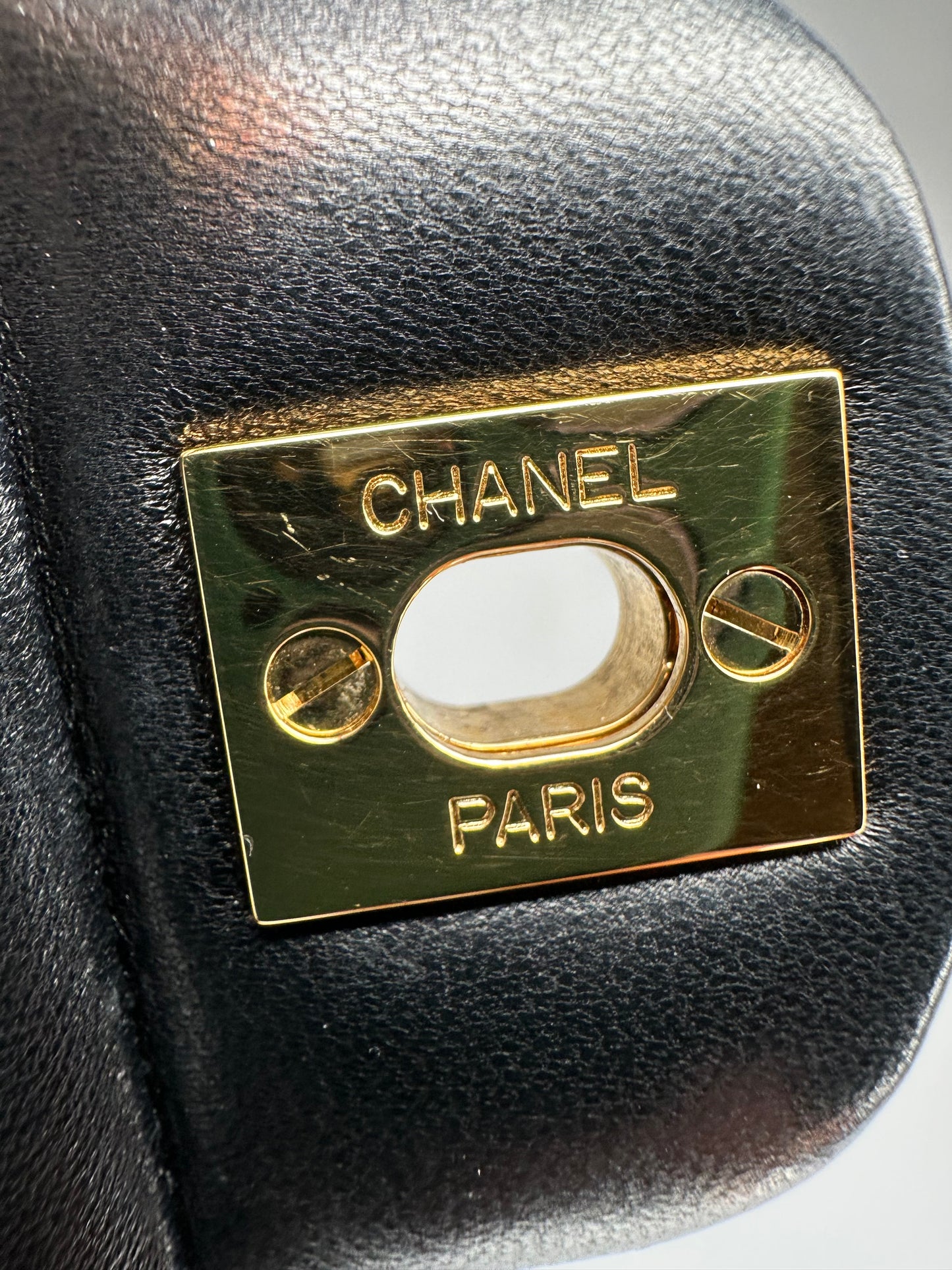 Chanel Black Medium Classic Double Flap Bag Quilted Lambskin Leather 2011