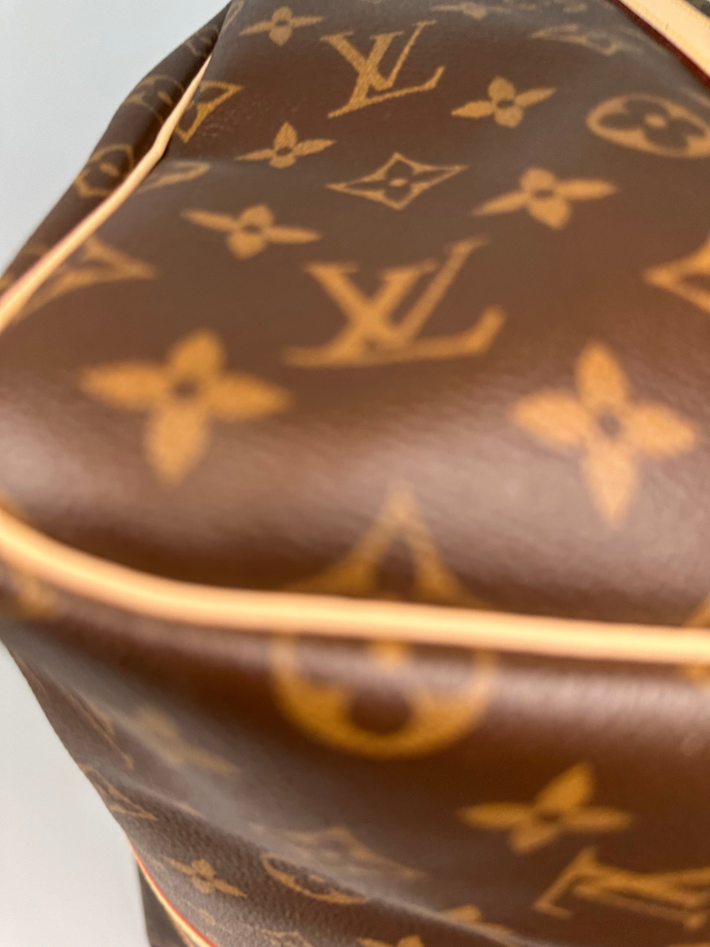 Louis Vuitton Keepall Bandoulière 55 Monogram Macassar Canvas Brown Beige