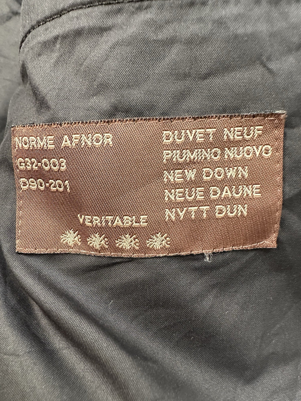 Moncler Goose Down Puffer Jacket 2003 Size 4 M Norme Afnor G32-003 Grenoble Ski